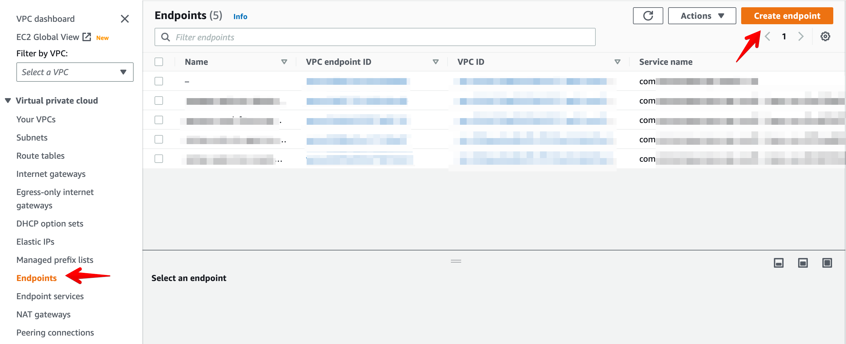 Create an endpoint in your VPC