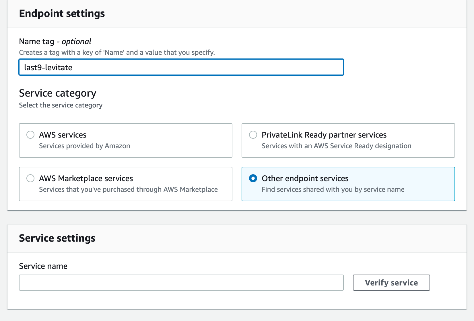 Add Endpoint Settings