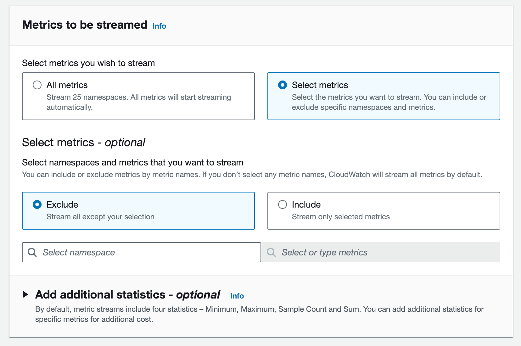 Select metrics