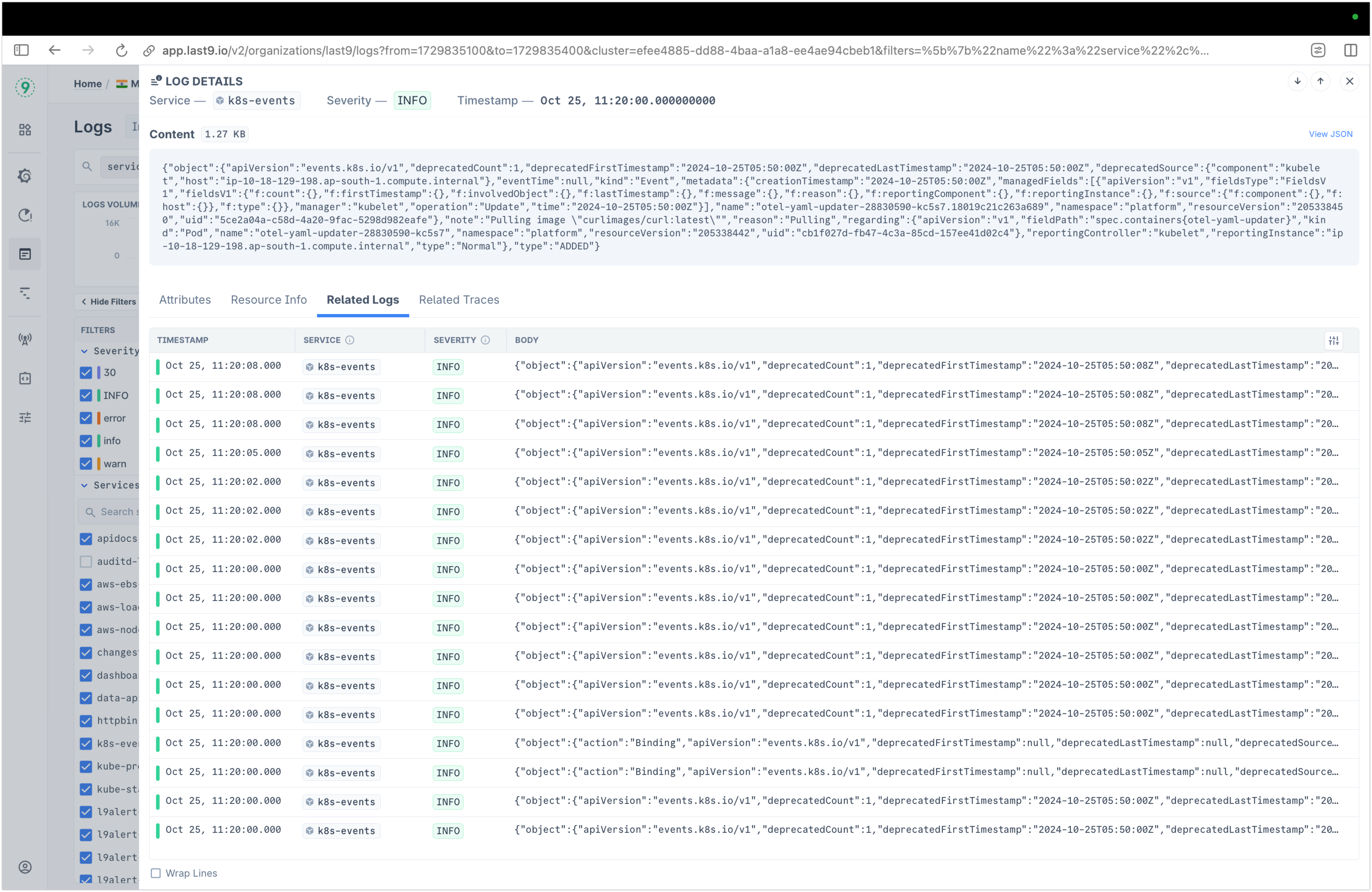 Logs Explorer - Related Logs